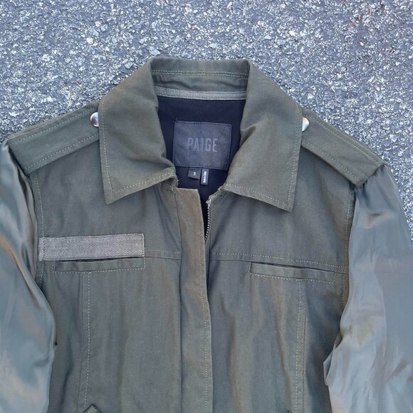 Paige “Sheryl” Olive Green Bomber Jacket - Picture 2 of 6